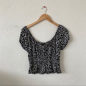 Abercrombie and Fitch Floral Smocked Waist Blouse